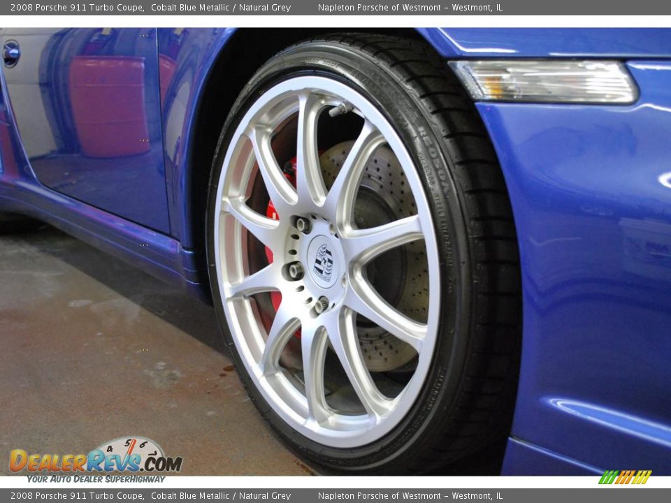 2008 Porsche 911 Turbo Coupe Cobalt Blue Metallic / Natural Grey Photo #13