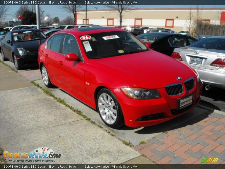 2006 BMW 3 Series 330i Sedan Electric Red / Beige Photo #1