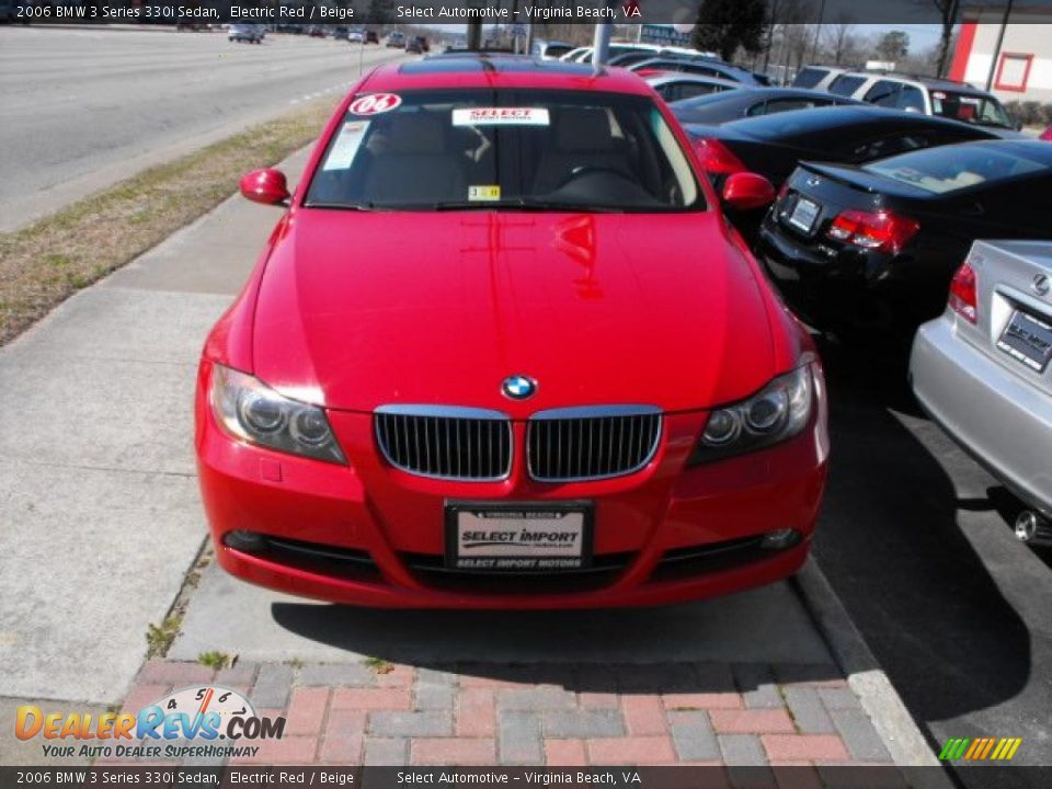2006 BMW 3 Series 330i Sedan Electric Red / Beige Photo #2