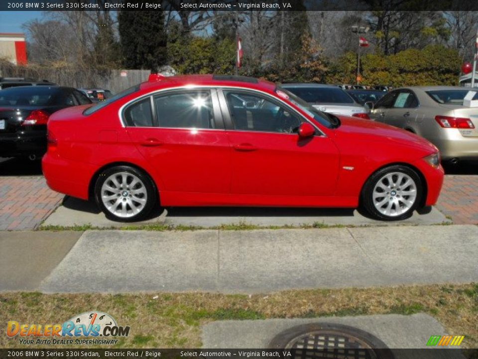 2006 BMW 3 Series 330i Sedan Electric Red / Beige Photo #3