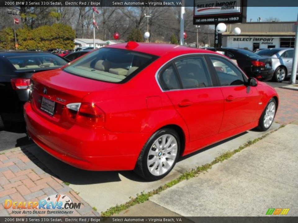 2006 BMW 3 Series 330i Sedan Electric Red / Beige Photo #4
