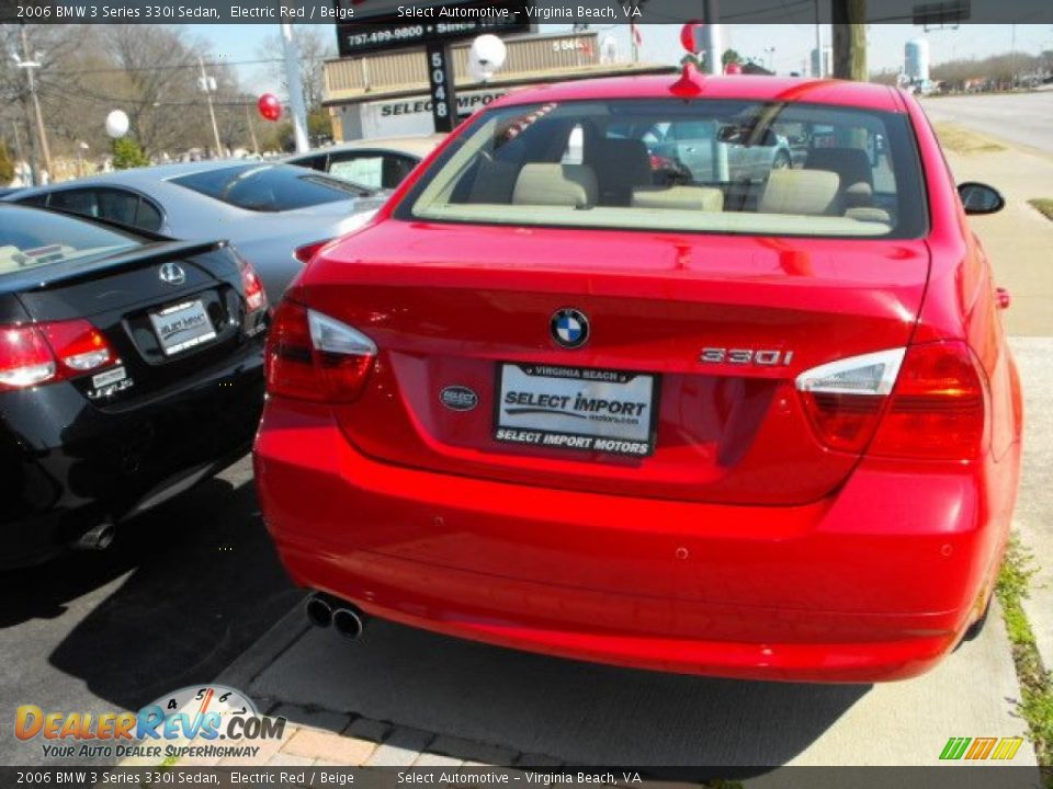2006 BMW 3 Series 330i Sedan Electric Red / Beige Photo #5
