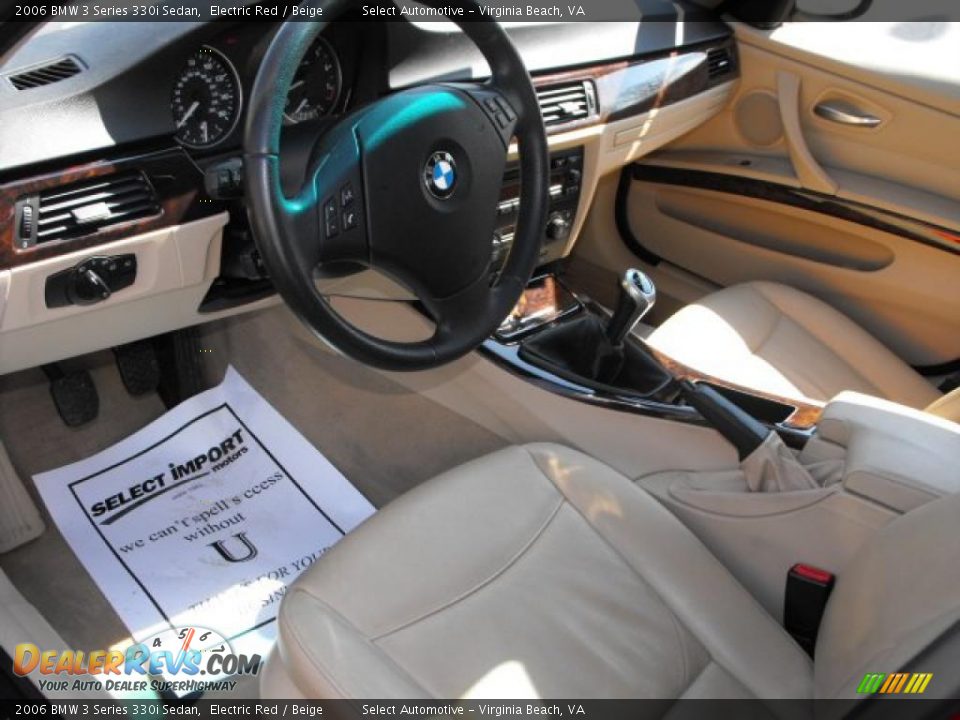 2006 BMW 3 Series 330i Sedan Electric Red / Beige Photo #10