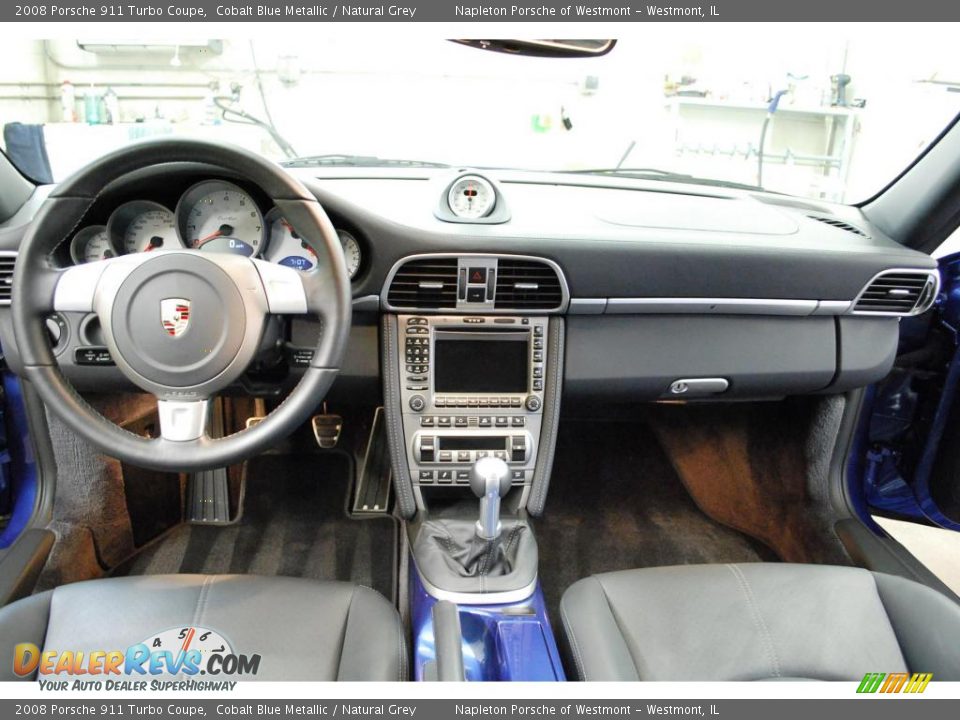2008 Porsche 911 Turbo Coupe Cobalt Blue Metallic / Natural Grey Photo #15