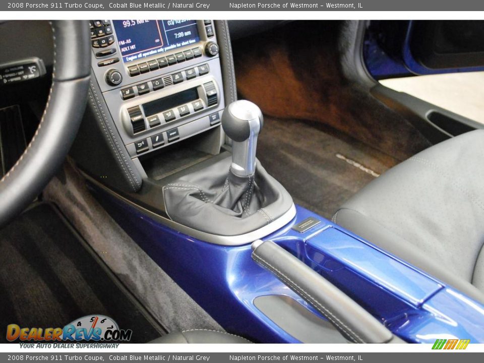 2008 Porsche 911 Turbo Coupe Cobalt Blue Metallic / Natural Grey Photo #22