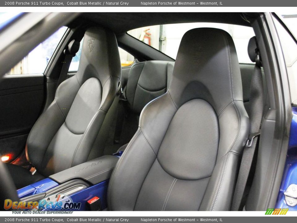 2008 Porsche 911 Turbo Coupe Cobalt Blue Metallic / Natural Grey Photo #26