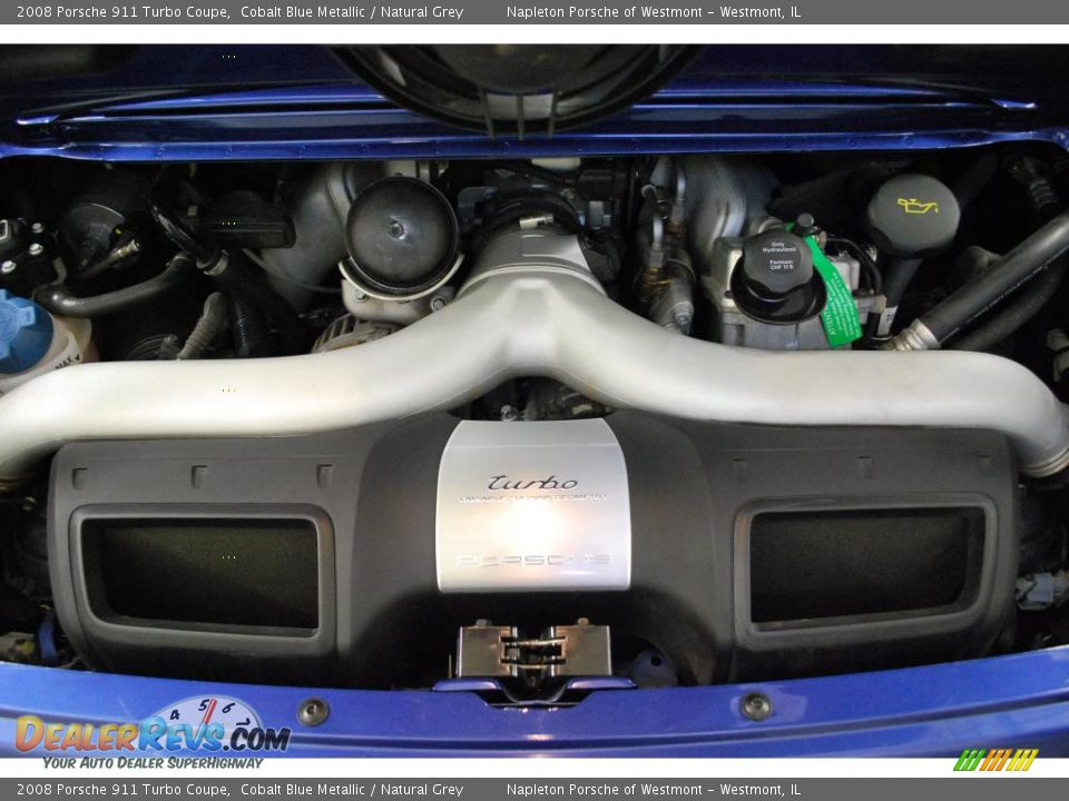 2008 Porsche 911 Turbo Coupe Cobalt Blue Metallic / Natural Grey Photo #28