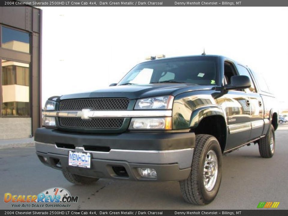 2004 Chevrolet Silverado 2500HD LT Crew Cab 4x4 Dark Green Metallic / Dark Charcoal Photo #2