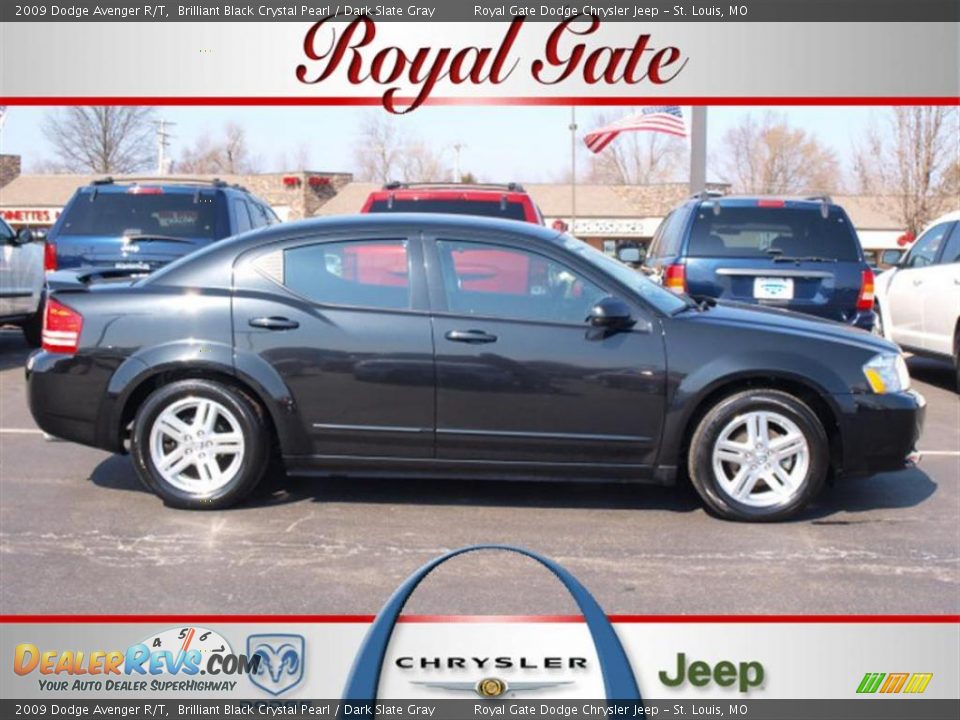 2009 Dodge Avenger R/T Brilliant Black Crystal Pearl / Dark Slate Gray Photo #1