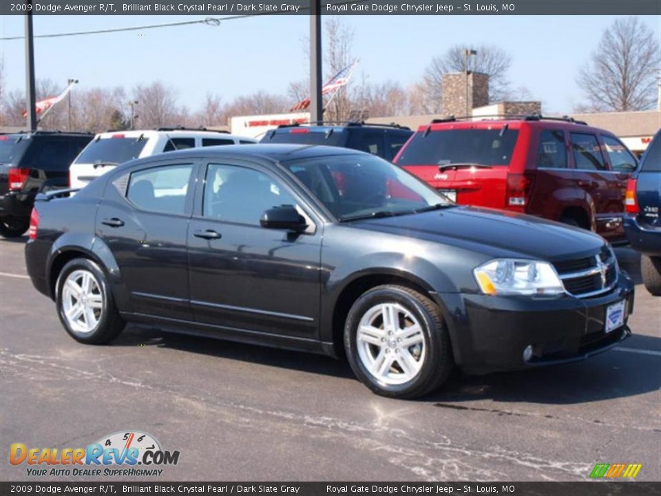2009 Dodge Avenger R/T Brilliant Black Crystal Pearl / Dark Slate Gray Photo #2