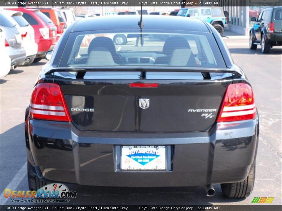 2009 Dodge Avenger R/T Brilliant Black Crystal Pearl / Dark Slate Gray Photo #6
