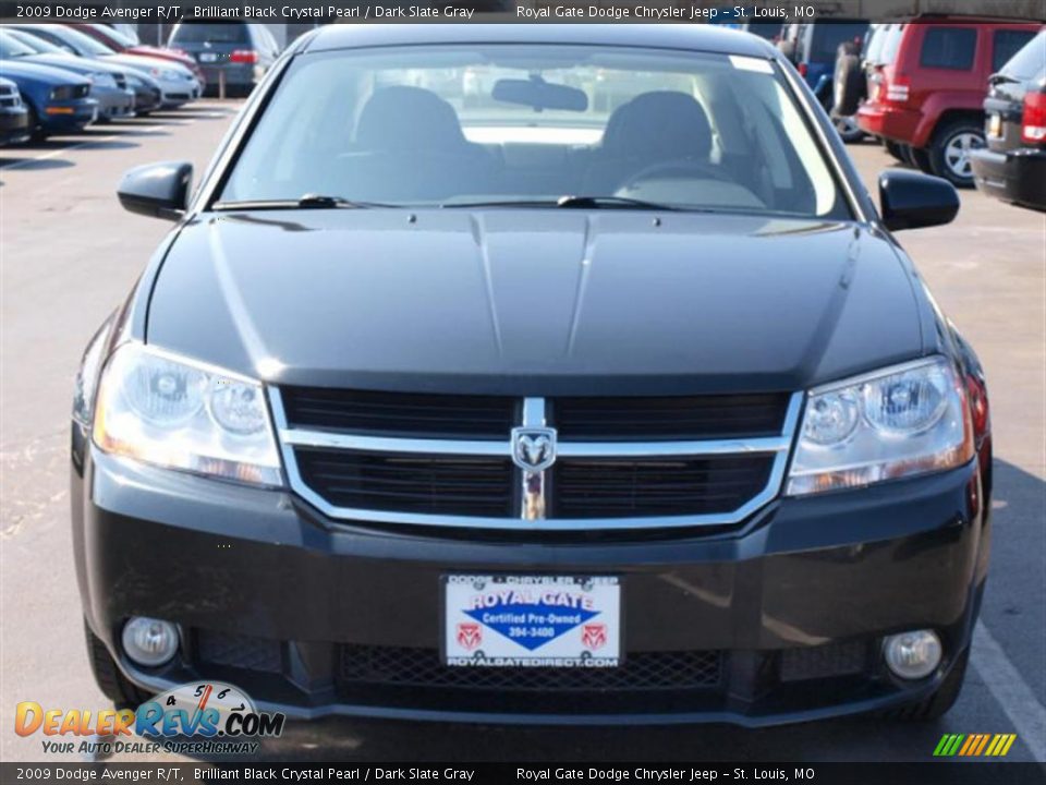 2009 Dodge Avenger R/T Brilliant Black Crystal Pearl / Dark Slate Gray Photo #8
