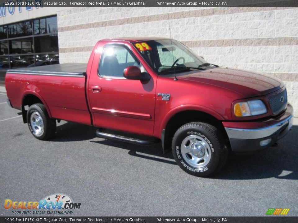 1999 Ford F150 XLT Regular Cab Toreador Red Metallic / Medium Graphite Photo #9