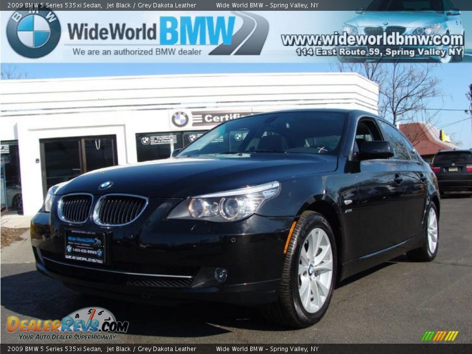 2009 BMW 5 Series 535xi Sedan Jet Black / Grey Dakota Leather Photo #1