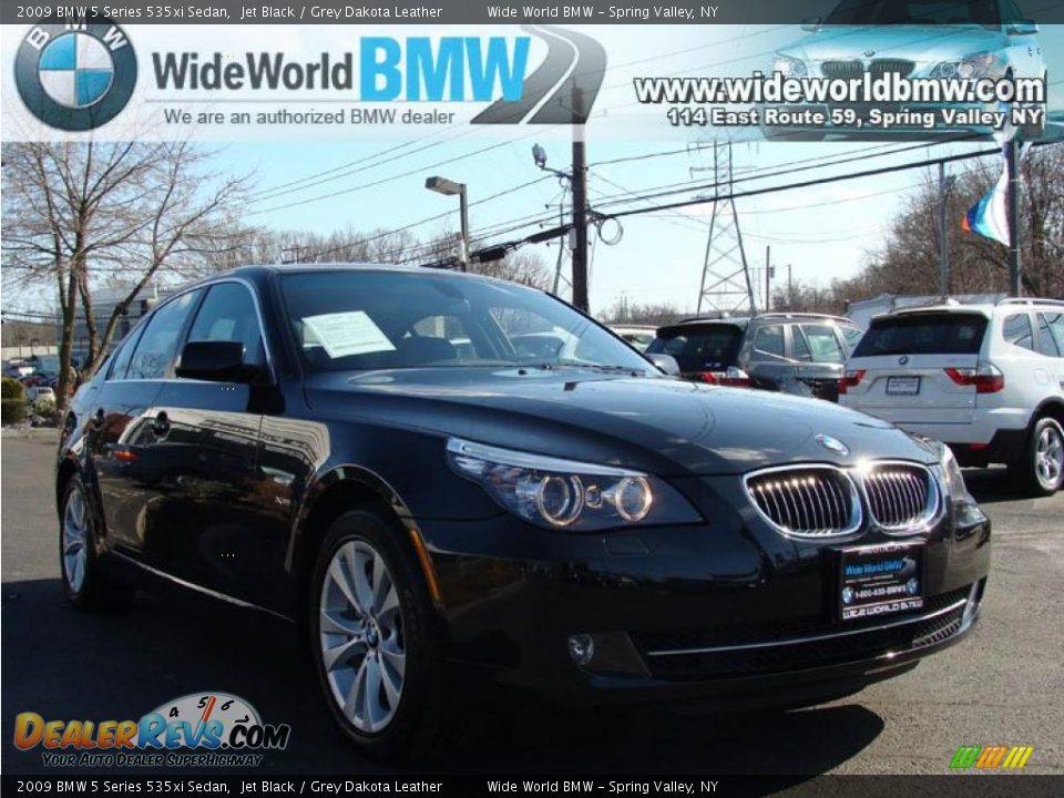 2009 BMW 5 Series 535xi Sedan Jet Black / Grey Dakota Leather Photo #3