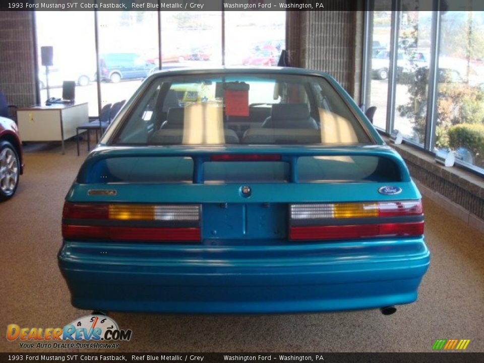 1993 Ford Mustang SVT Cobra Fastback Reef Blue Metallic / Grey Photo #3