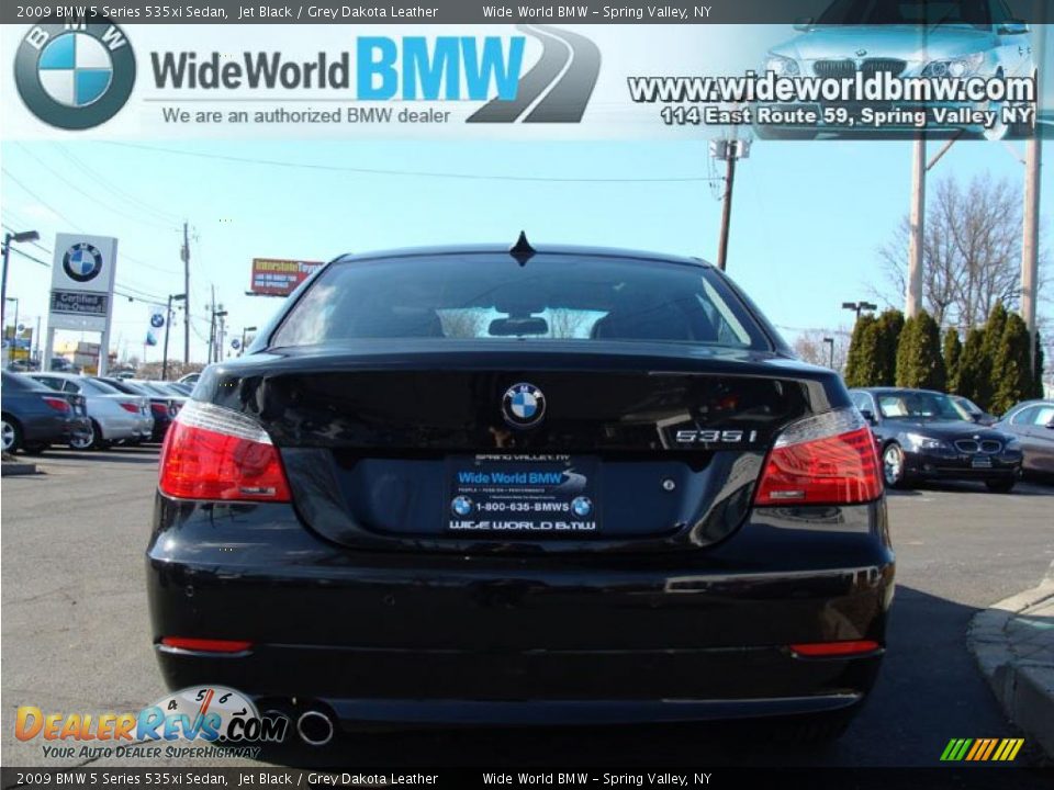 2009 BMW 5 Series 535xi Sedan Jet Black / Grey Dakota Leather Photo #5