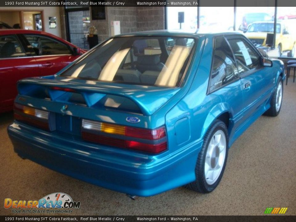 1993 Ford Mustang SVT Cobra Fastback Reef Blue Metallic / Grey Photo #4