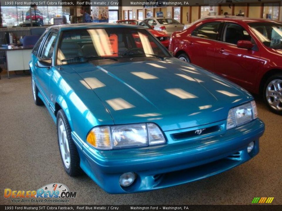 1993 Ford Mustang SVT Cobra Fastback Reef Blue Metallic / Grey Photo #5