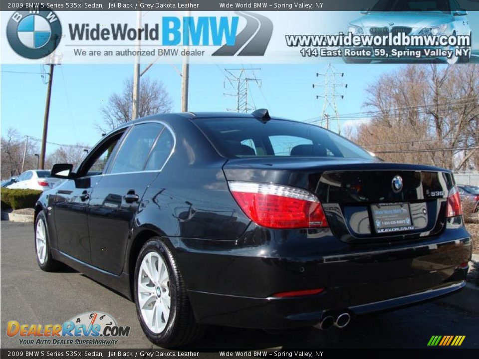 2009 BMW 5 Series 535xi Sedan Jet Black / Grey Dakota Leather Photo #6