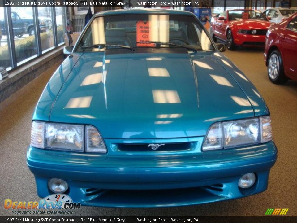 1993 Ford Mustang SVT Cobra Fastback Reef Blue Metallic / Grey Photo #6