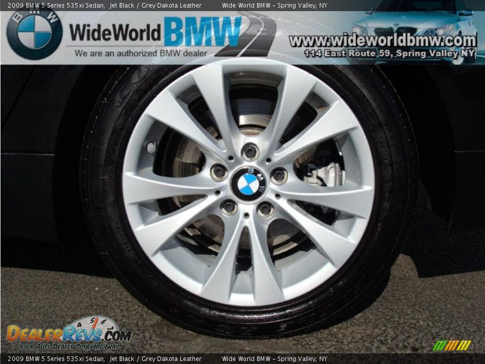 2009 BMW 5 Series 535xi Sedan Jet Black / Grey Dakota Leather Photo #7