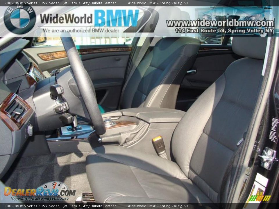 2009 BMW 5 Series 535xi Sedan Jet Black / Grey Dakota Leather Photo #11