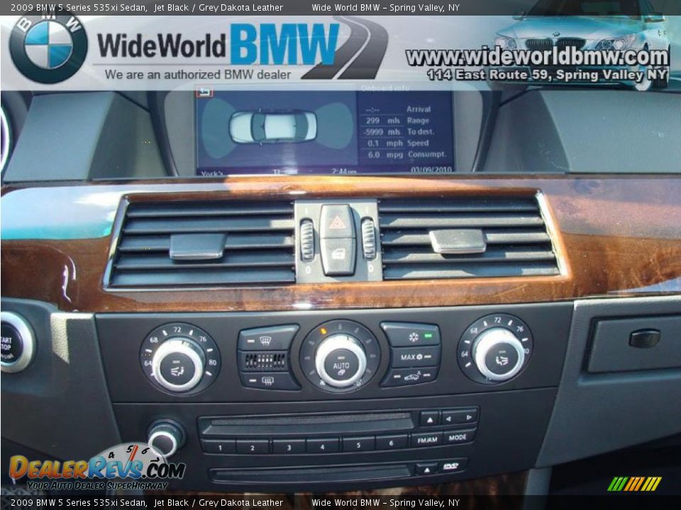 2009 BMW 5 Series 535xi Sedan Jet Black / Grey Dakota Leather Photo #13