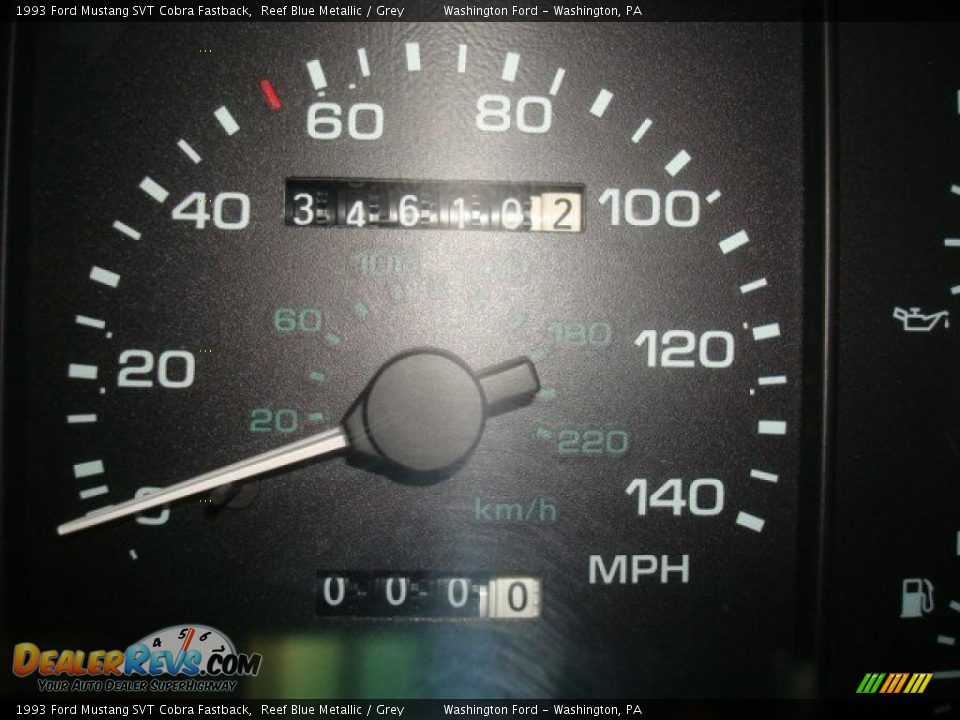 1993 Ford Mustang SVT Cobra Fastback Reef Blue Metallic / Grey Photo #20