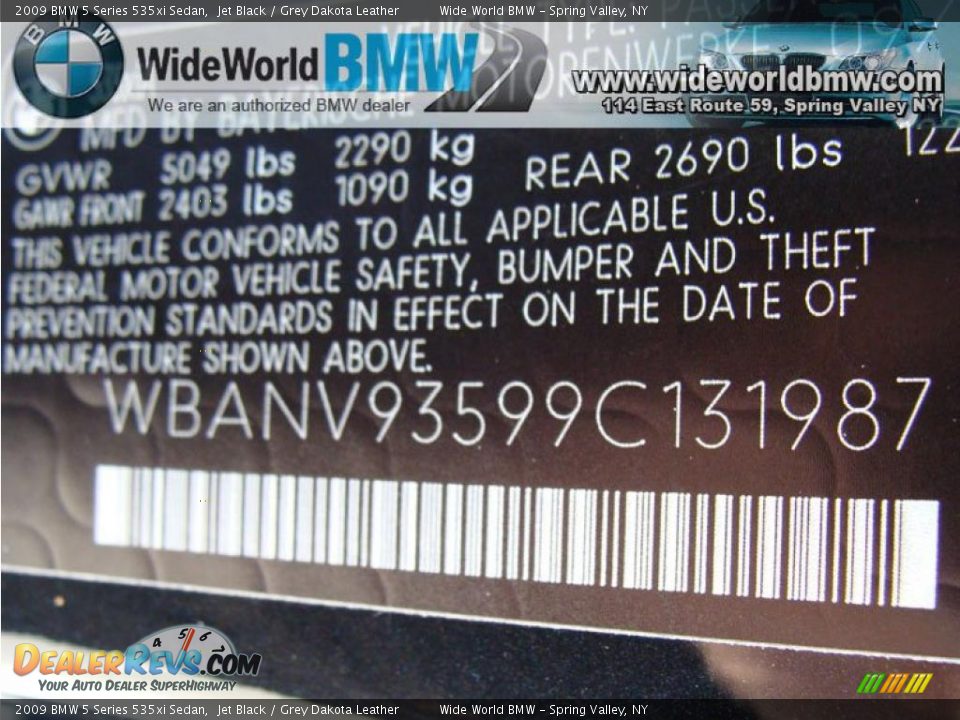 2009 BMW 5 Series 535xi Sedan Jet Black / Grey Dakota Leather Photo #18