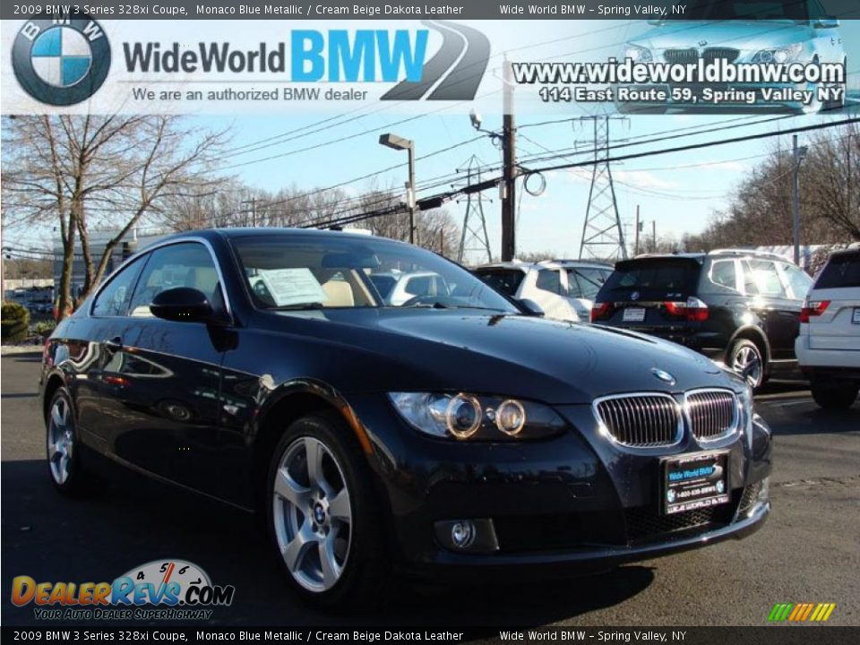 2009 BMW 3 Series 328xi Coupe Monaco Blue Metallic / Cream Beige Dakota Leather Photo #3