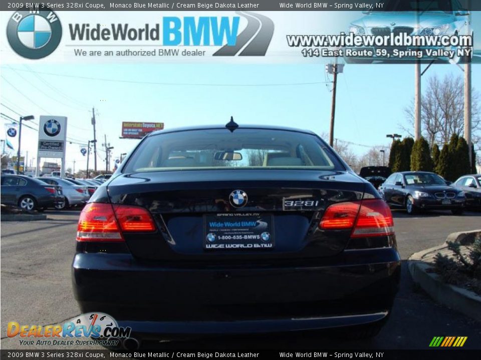2009 BMW 3 Series 328xi Coupe Monaco Blue Metallic / Cream Beige Dakota Leather Photo #5
