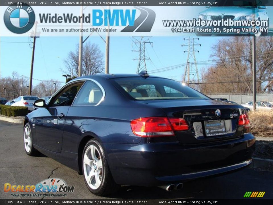 2009 BMW 3 Series 328xi Coupe Monaco Blue Metallic / Cream Beige Dakota Leather Photo #6
