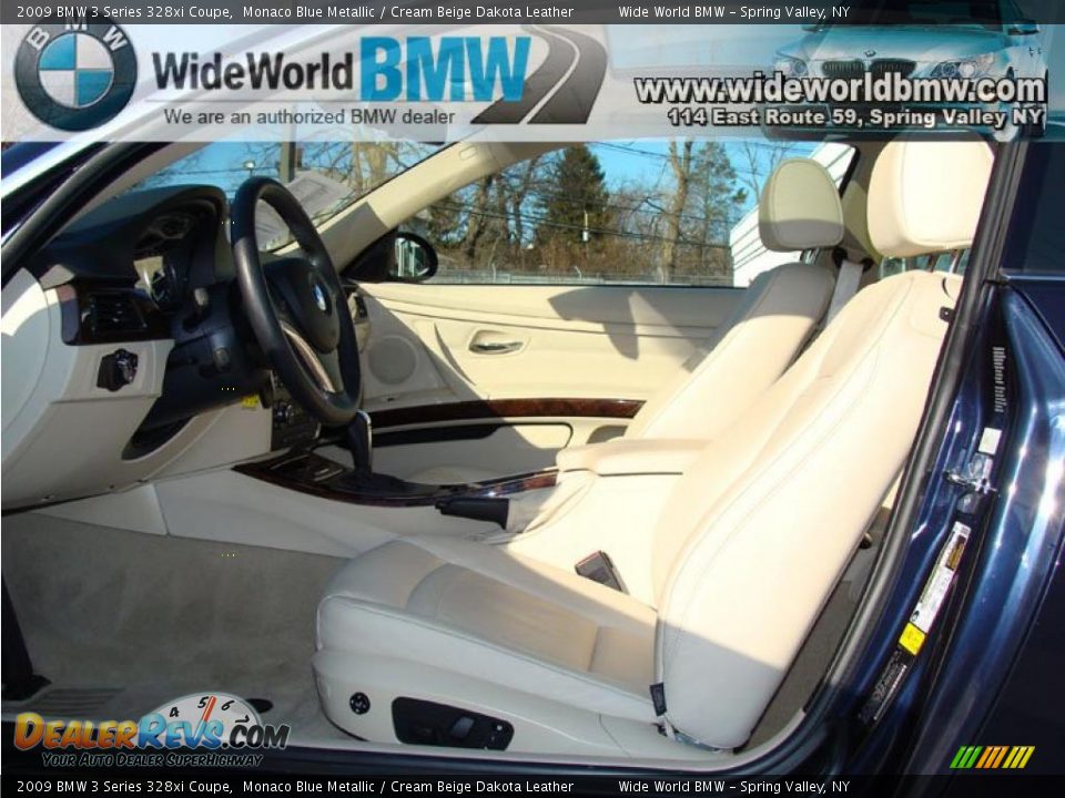 2009 BMW 3 Series 328xi Coupe Monaco Blue Metallic / Cream Beige Dakota Leather Photo #9