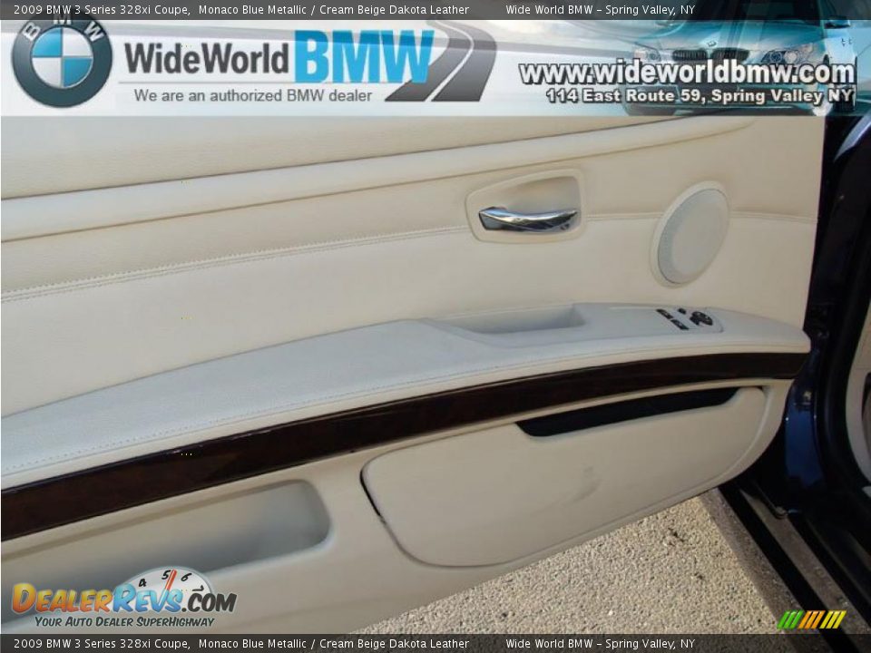 2009 BMW 3 Series 328xi Coupe Monaco Blue Metallic / Cream Beige Dakota Leather Photo #10