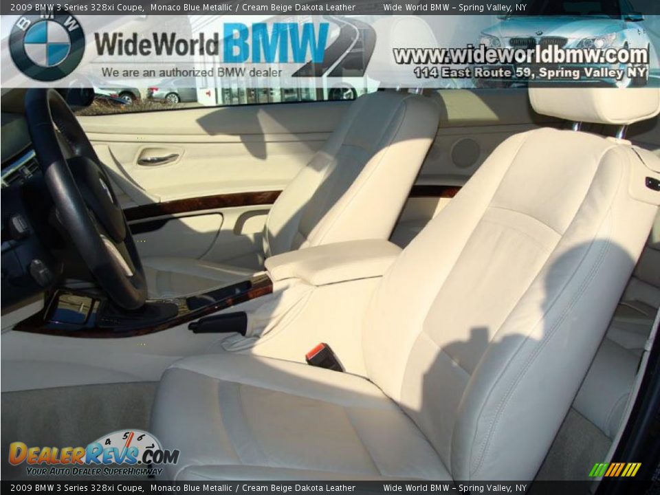 2009 BMW 3 Series 328xi Coupe Monaco Blue Metallic / Cream Beige Dakota Leather Photo #11