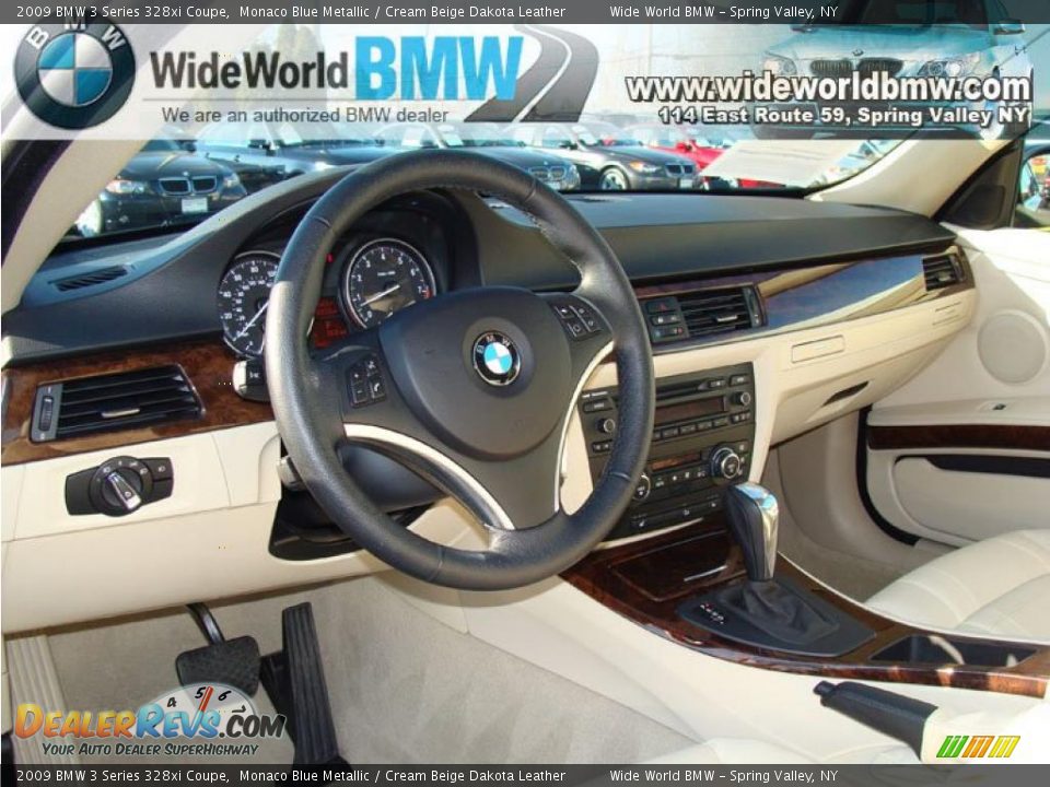 2009 BMW 3 Series 328xi Coupe Monaco Blue Metallic / Cream Beige Dakota Leather Photo #12