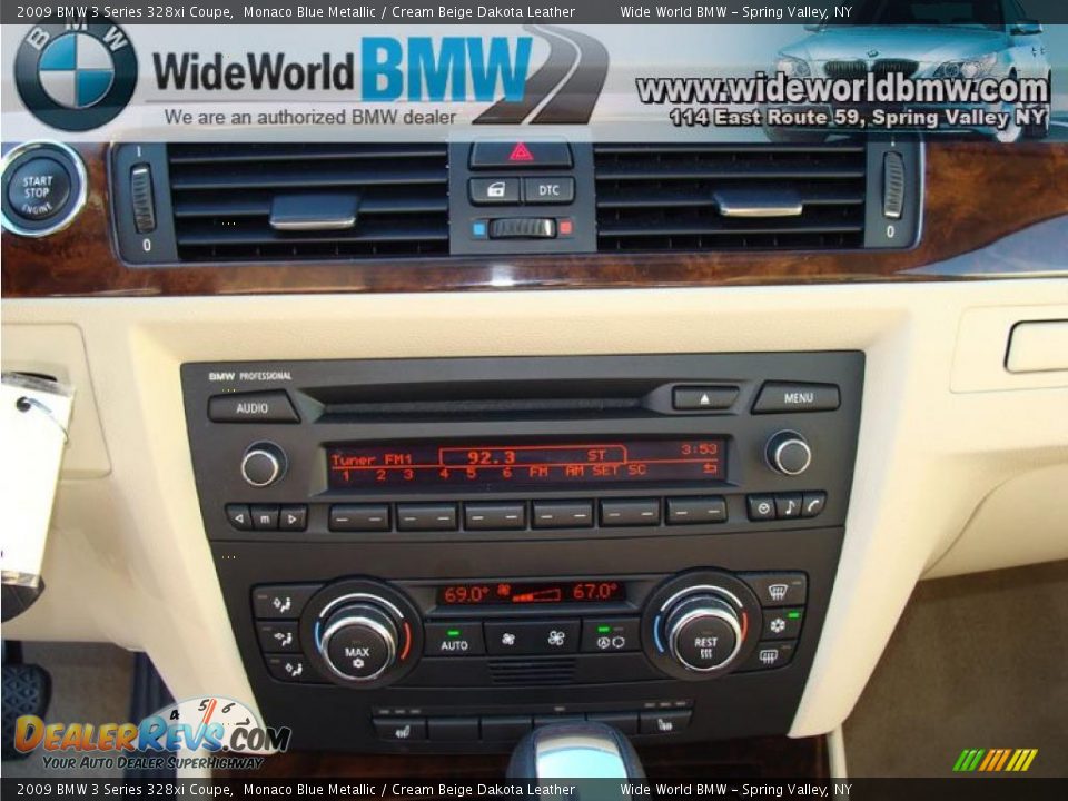 2009 BMW 3 Series 328xi Coupe Monaco Blue Metallic / Cream Beige Dakota Leather Photo #13