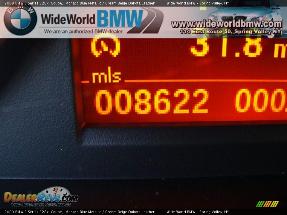 2009 BMW 3 Series 328xi Coupe Monaco Blue Metallic / Cream Beige Dakota Leather Photo #15