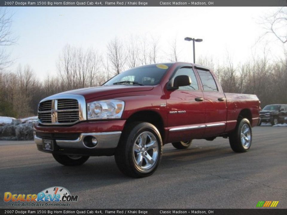 2007 Dodge Ram 1500 Big Horn Edition Quad Cab 4x4 Flame Red / Khaki Beige Photo #1