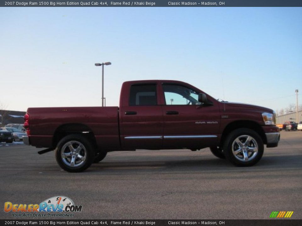 2007 Dodge Ram 1500 Big Horn Edition Quad Cab 4x4 Flame Red / Khaki Beige Photo #4