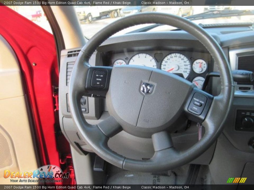 2007 Dodge Ram 1500 Big Horn Edition Quad Cab 4x4 Flame Red / Khaki Beige Photo #29