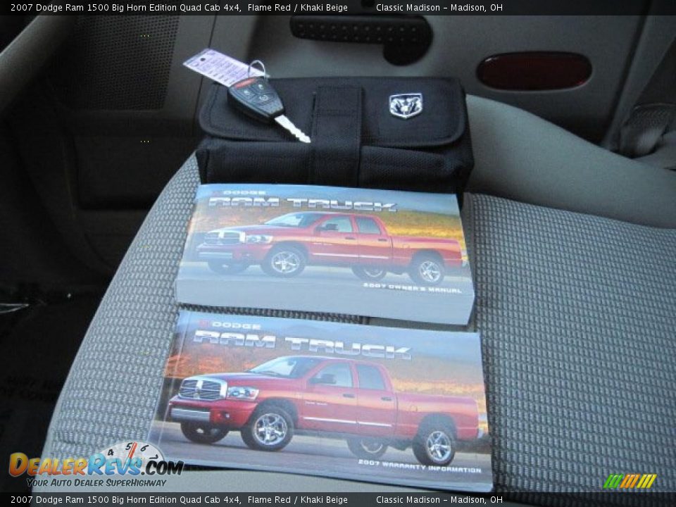 2007 Dodge Ram 1500 Big Horn Edition Quad Cab 4x4 Flame Red / Khaki Beige Photo #34