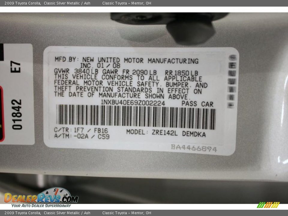 2009 Toyota Corolla Classic Silver Metallic / Ash Photo #24