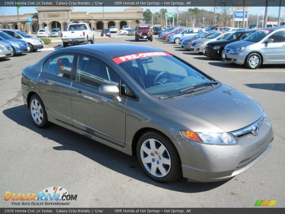 2006 Honda Civic LX Sedan Galaxy Gray Metallic / Gray Photo #7