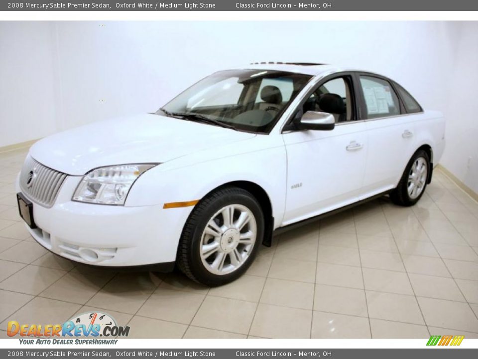 2008 Mercury Sable Premier Sedan Oxford White / Medium Light Stone Photo #3