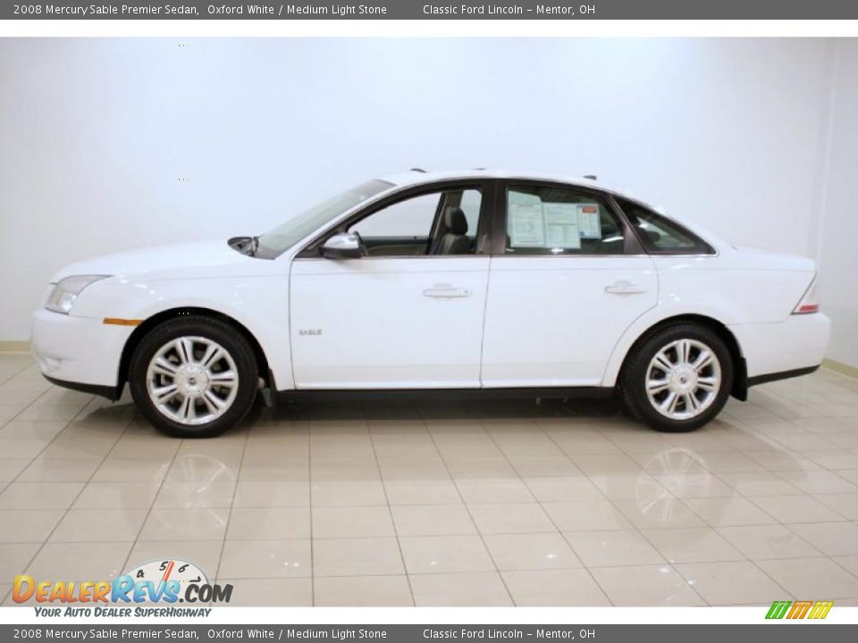 2008 Mercury Sable Premier Sedan Oxford White / Medium Light Stone Photo #4