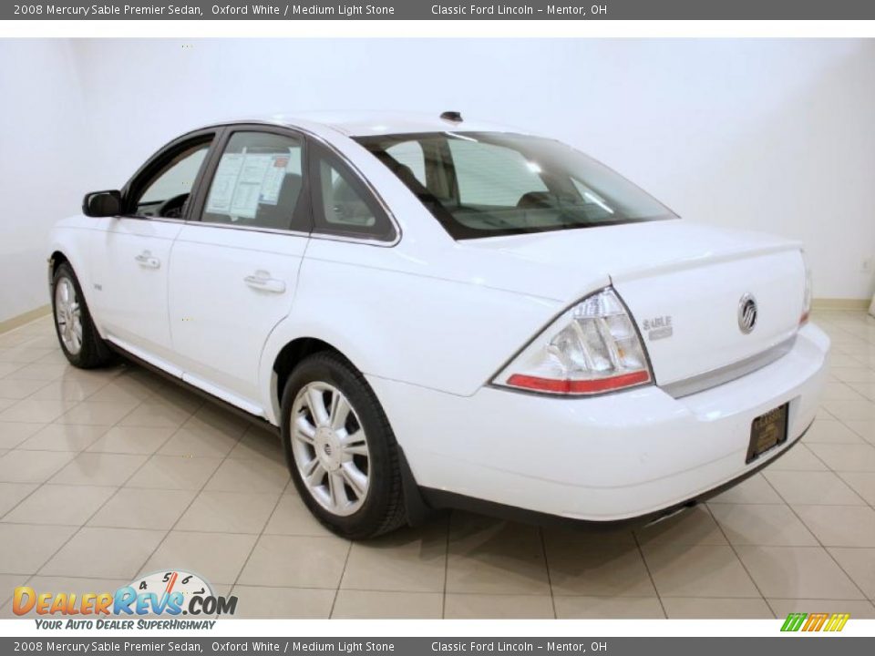 2008 Mercury Sable Premier Sedan Oxford White / Medium Light Stone Photo #5