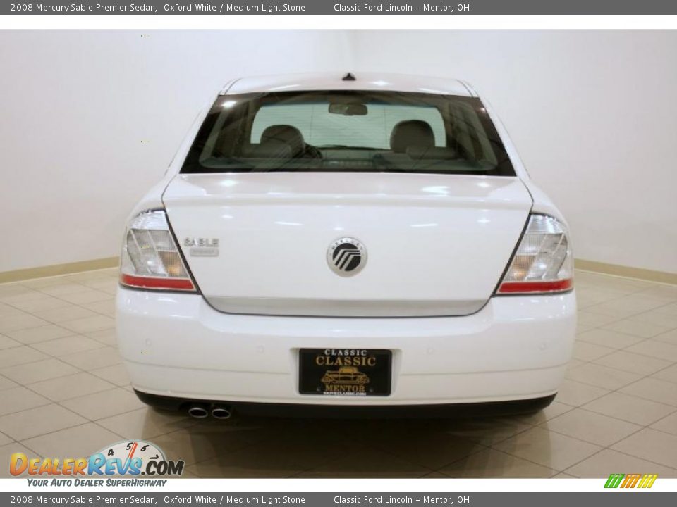 2008 Mercury Sable Premier Sedan Oxford White / Medium Light Stone Photo #6