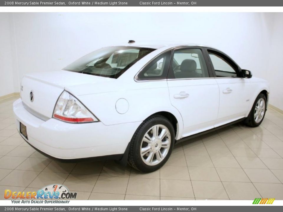 2008 Mercury Sable Premier Sedan Oxford White / Medium Light Stone Photo #7